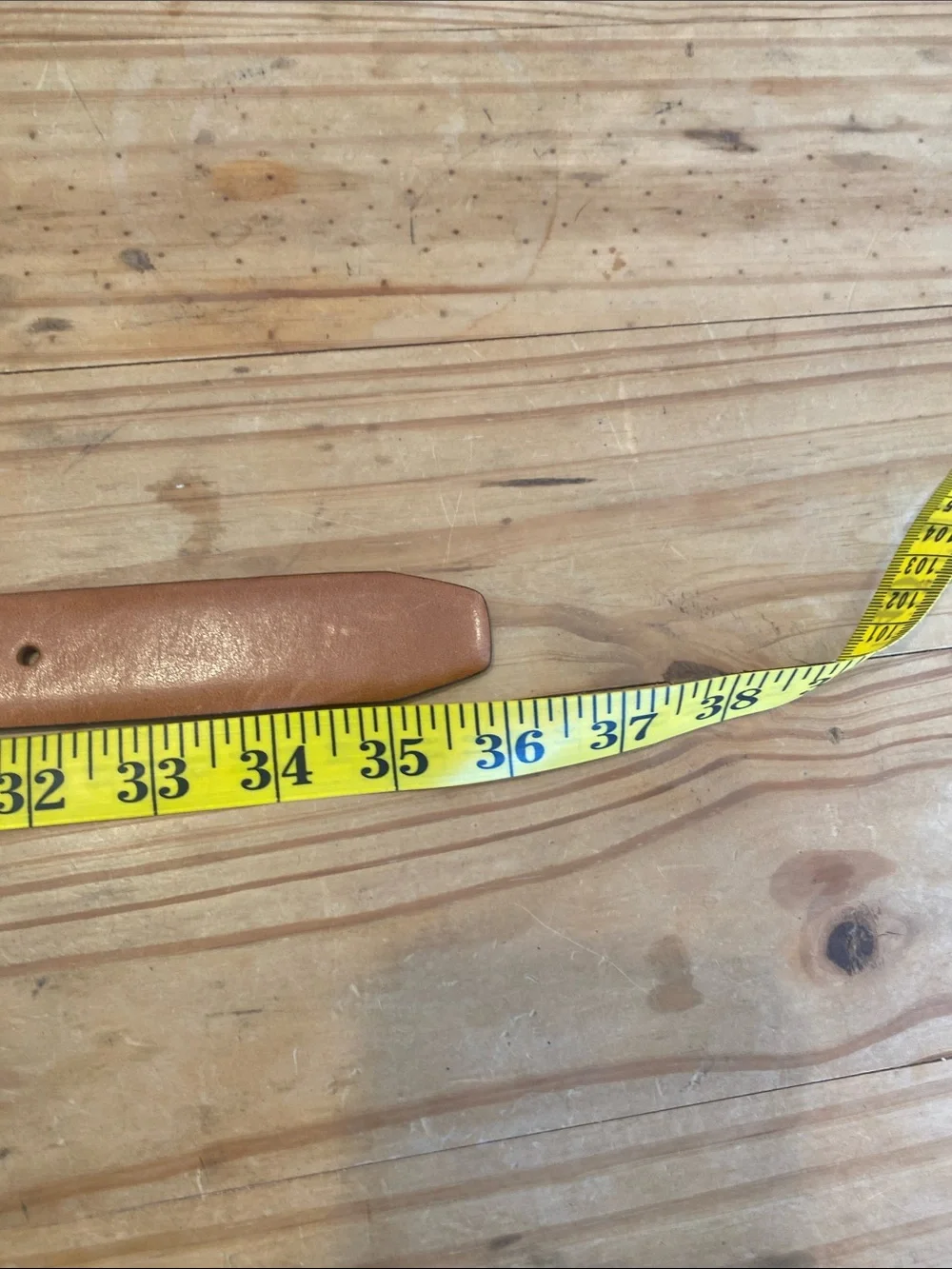 Lauren Ralph Lauren Caramel Leather Belt with Square Buckle
